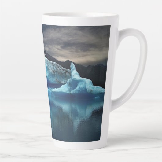 科学者引用文と氷山の自然写真 カフェラテマグ (右)