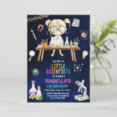 科学者、マッドサイエンスの女の子の誕生日招待状 招待状 (スタンド正面)