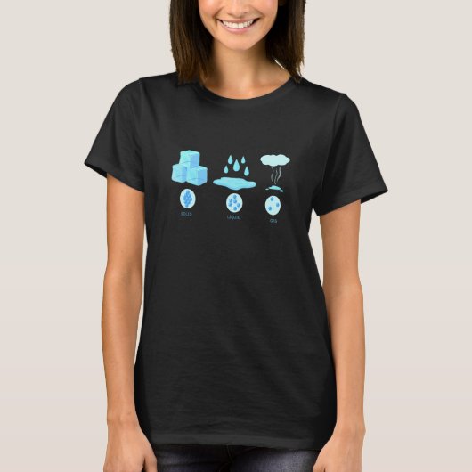 科学者 集合状態 水 Tシャツ (正面)