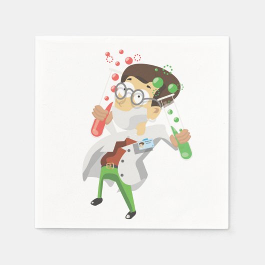 科学試験管 スタンダードカクテルナプキン (正面)