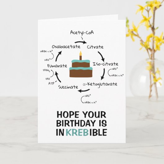 科学誕生日クレブのサイクル生物学ケーキ先生 カード (黄色い花)