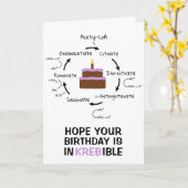 科学誕生日クレブのサイクル生物学ケーキ先生 カード (黄色い花)