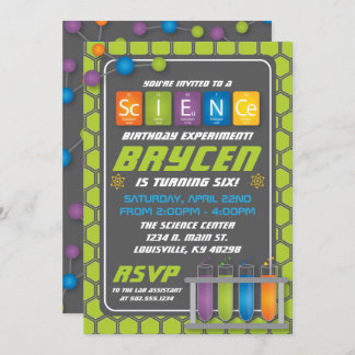 科学誕生日パーティーの招待 招待状