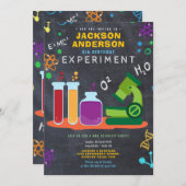 科学誕生日パーティー 招待状 (正面/裏面)