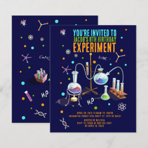 科学誕生日招待状