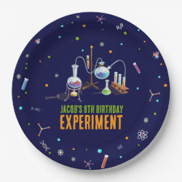 科学誕生日招待状 ペーパープレート