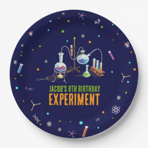 科学誕生日招待状 ペーパープレート