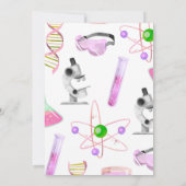 科学誕生日招待状for Girls 招待状 (裏面)