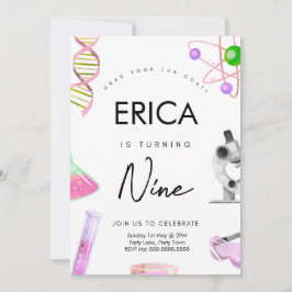 科学誕生日招待状for Girls 招待状