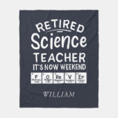 科学退職した先生Its'The Weekend Forever フリースブランケット (正面)