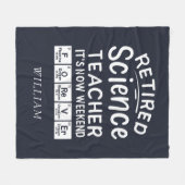 科学退職した先生Its'The Weekend Forever フリースブランケット (正面(横))