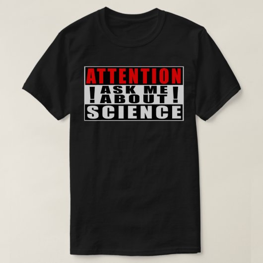 科学頼の引用文におもしろいついて Tシャツ (デザイン正面)