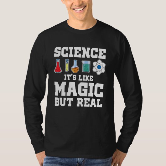 科学魔法だが科学実在科学だ Tシャツ (正面)