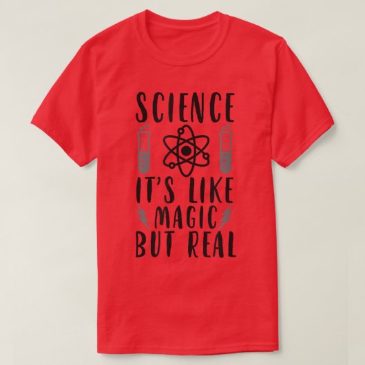 科学魔法だ実在が Tシャツ (デザイン正面)