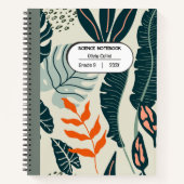 科学鮮やかノートのカバー（オレンジと緑） ノートブック (正面)
