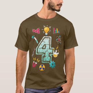 科学4歳誕生日学校パーティー科学 Tシャツ