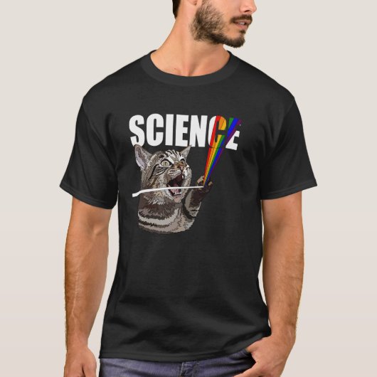 科学 おもしろい 猫 物理学 愛好家 Tシャツ (正面)