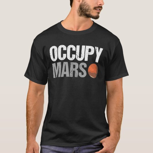 科学 スペース 火星占領 冗談 パロディ 科学者 Tシャツ (正面)