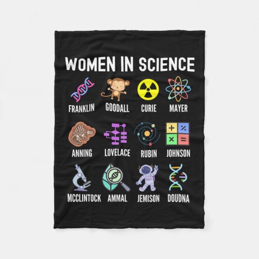 科学 – フェミニズムの茎の女の子エンパワーメント子供 フリースブランケット (正面)