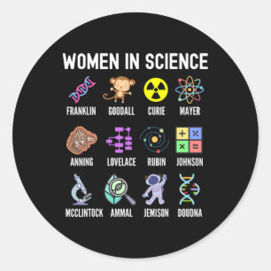 科学 – フェミニズムの茎の女の子エンパワーメント子供 ラウンドシール