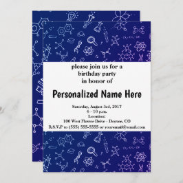 科学/化学スケッチパターン 招待状