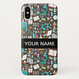 科学/化学パターン iPhone X ケース
