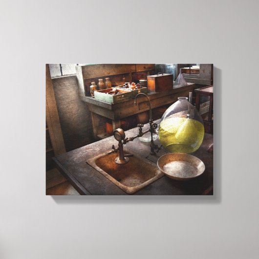 科学 – 化学者 – 科学的発見 キャンバスプリント (正面)