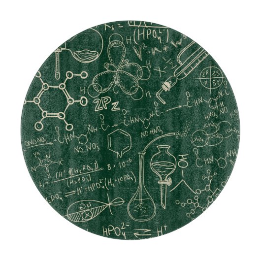 科学、化学、ヴィンテージ実験室のパターン カッティングボード (正面)