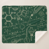 科学、化学、ヴィンテージ実験室のパターン シェルパブランケット (正面(横))