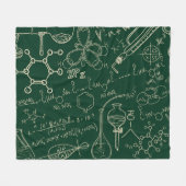 科学、化学、ヴィンテージ実験室のパターン フリースブランケット (正面(横))