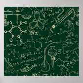 科学、化学、ヴィンテージ実験室のパターン ポスター (正面)