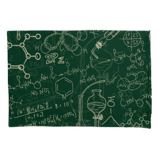 科学、化学、ヴィンテージ実験室のパターン 枕カバー