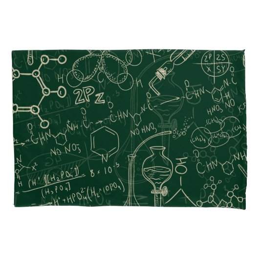 科学、化学、ヴィンテージ実験室のパターン 枕カバー (正面)