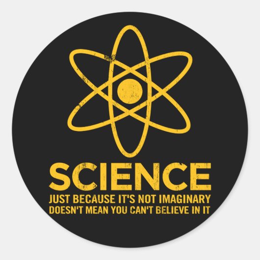 科学 – 単に想像上の… ラウンドシール (正面)