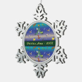 科学、昆虫の虫の愛好家クリスマスツリー スノーフレークピューターオーナメント (右)