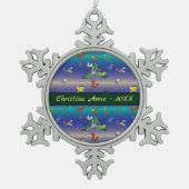 科学、昆虫の虫の愛好家クリスマスツリー スノーフレークピューターオーナメント (正面)