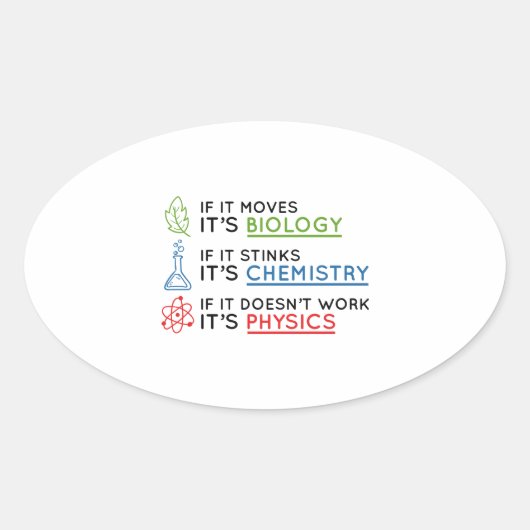 科学 楕円形シール (正面)