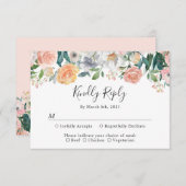 秘エレガント密植物フローラ結婚ズ 出欠カード (正面/裏面)