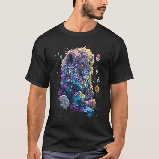 秘伝ライオンの結晶かわいいイラストレーション Tシャツ (正面)