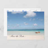 秘境の島 – 日付を保存 案内ポストカード (正面/裏面)