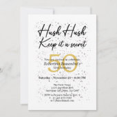 秘密おもしろいのホワイトブラック50誕生日 招待状 (正面)