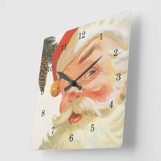 秘密すてきのクリスマスサンタクロース スクエア壁時計 (傾斜)