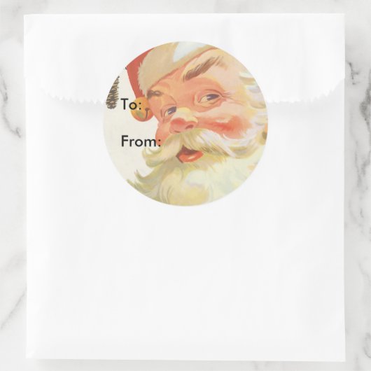 秘密すてきのクリスマスサンタクロース ラウンドシール (バッグ)