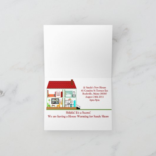 秘密に家の暖まること 招待状 (内部)