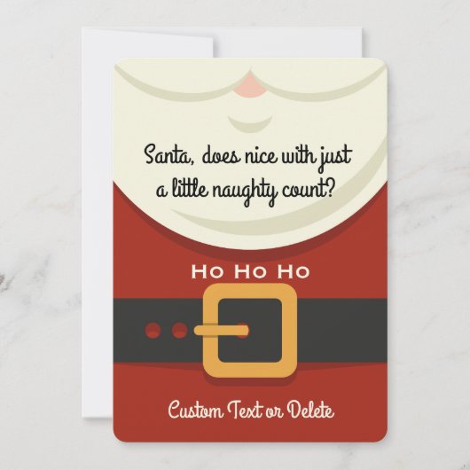 秘密のおもしろいサンタクリスマスギフト交換パーティー 招待状 (正面)