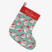 秘密のおもしろいサンタシーブギフトクリスマス ラージクリスマスストッキング (正面 (吊り時))