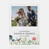 秘密のお洒落庭のワイルドフラワーフレームの写真 アクリルサイン (正面)