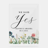 秘密のお洒落庭のワイルドフラワーフレーム アクリルサイン (正面)