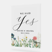 秘密のお洒落庭のワイルドフラワーフレーム アクリルサイン (傾斜)