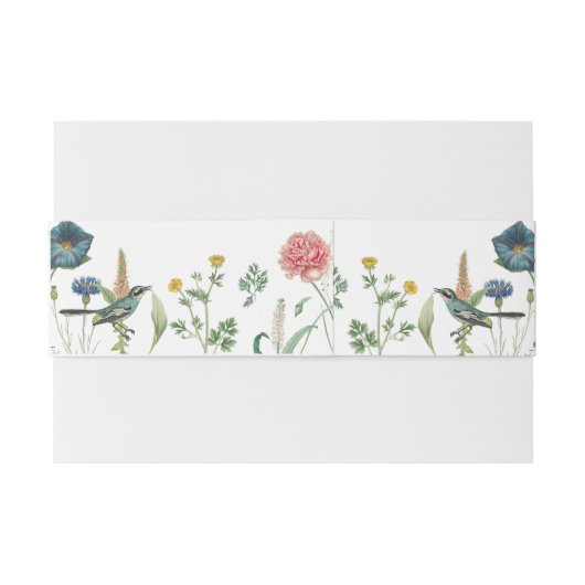 秘密のお洒落庭のワイルドフラワーフレーム 招待状ベリーバンド (裏面例)